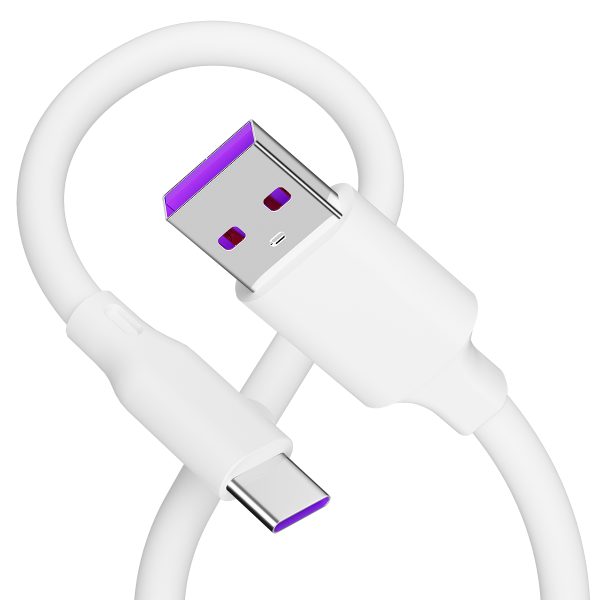 OEM Silicone Cable USB A to Type C Fast Charging 5A USB Phone Cable For Huawei